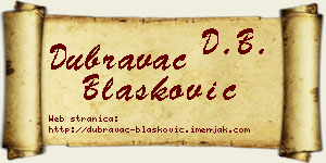 Dubravac Blašković vizit kartica